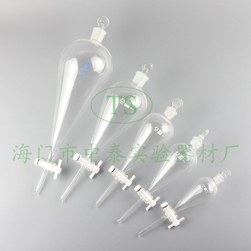 Thickening tetrafluorophale funnel PTFE pear-shaped funnel funnel 60 125 250 500 1000ml
