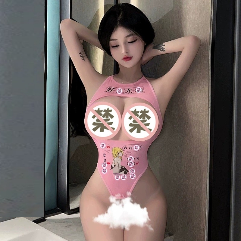 Sexy Lingerie with Small Breasts, Alluring and Provocative One-Piece Swimsuit, No Need to Take Off, Edgy Anime-Style Lace-Up Slim-Fit Swimsuit, Japanese Style Sexy Lingerie with Small Breasts, Alluring and Provocative One-Piece Swimsuit, No Need to Take Off, Edgy Anime-Style Lace-Up Slim-Fit Swimsuit, Japanese Style