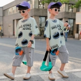 Летняя одежда, комплект, детская летняя форма для мальчиков, подходит для подростков, короткий рукав, в западном стиле, сезон 2021, детская одежда
