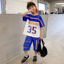 Childrens clothing boys summer suit 2021 new childrens summer short sleeve sports tide boys summer clothes