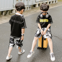 Childrens clothing boys summer clothes 2021 New set childrens summer childrens short sleeves foreign style Korean handsome clothes tide