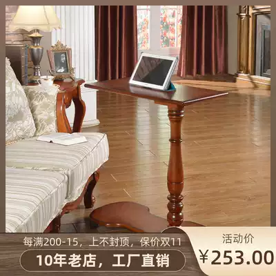 Movable bedside computer desk 360 degrees rotating bedside table lazy notebook multi-function table bedside