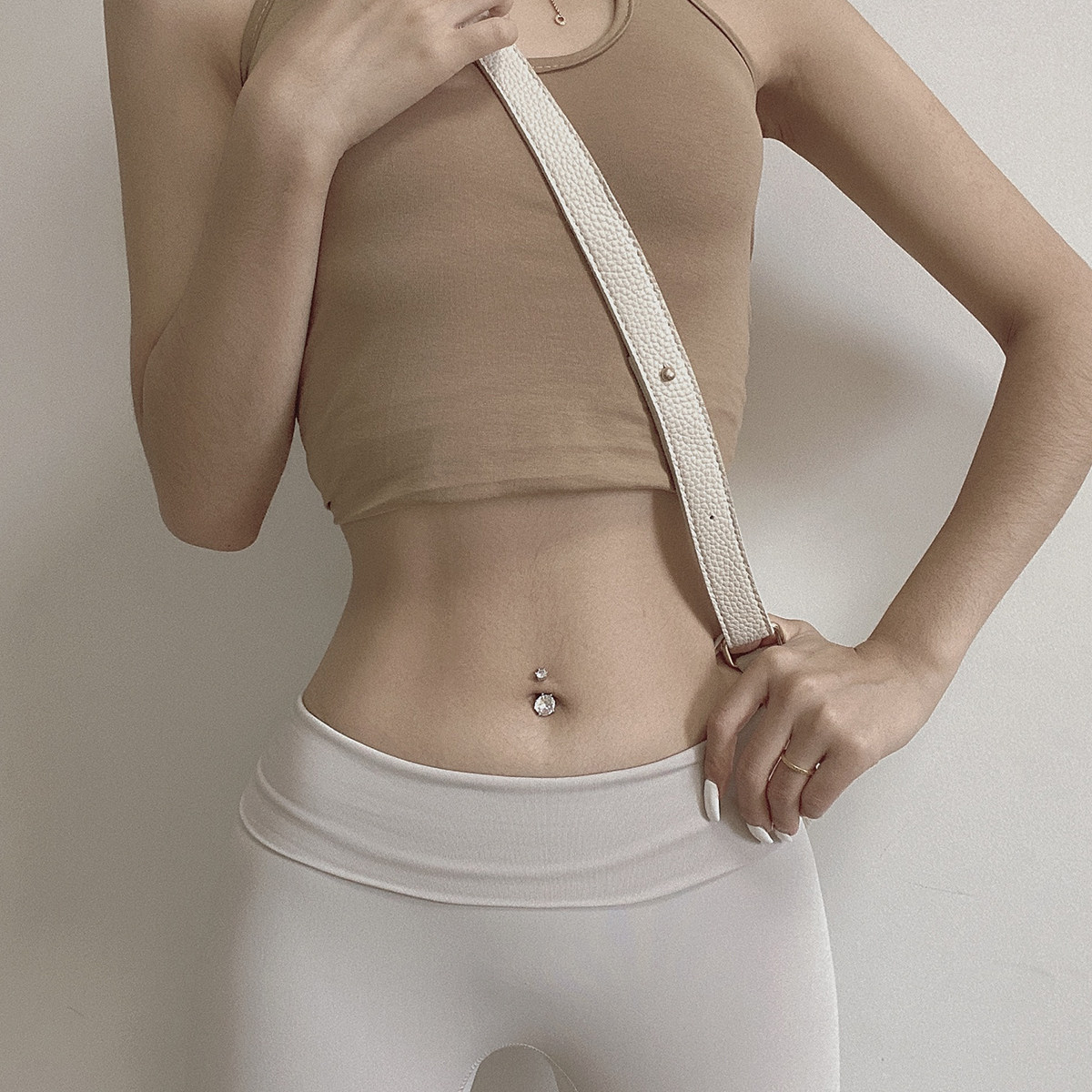 Umbilical nail sterling silver European and American sexy umbilical ring navel nail female 925 sterling silver navel jewelry puncture simple round