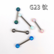  G23 titanium alloy Opal stone tongue nails European and American hot girls puncture jewelry ear bone nails