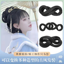 Ancient costume wig Tang and Song Dynasty hair bag Ming system full hair flying bun ancient style daily Hanfu all-match ring ring shape bun