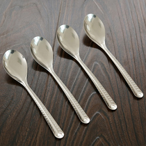 Household 10 sets of thickened baby stainless steel childrens home tablespoon rice spoon round head spoon digging watermelon soup spoon