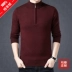 Mùa thu và mùa đông mẫu áo len cashmere màu rắn, áo len nam dày nửa cổ cao 暧 áo len đan đáy áo len nam trung niên áo jean nam Áo len