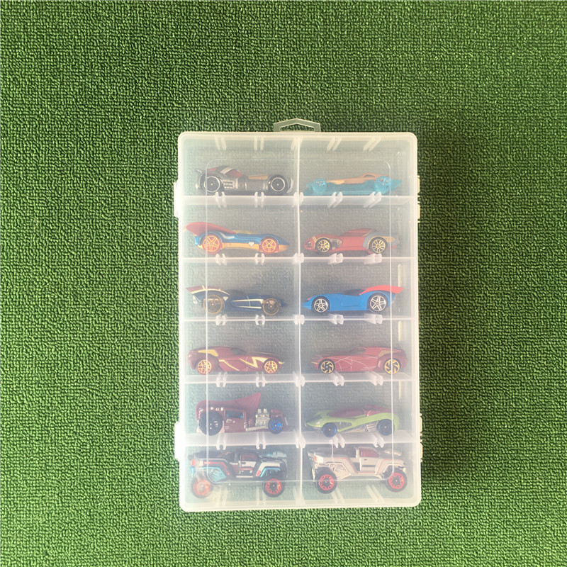 Toy Car Model Storage Box Hot Wheels Sports Car 1:64 Transparent Plastic Single-Layer Storage Box 