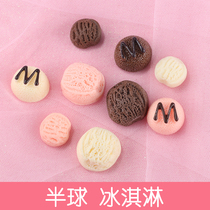 Ice cream hemisphere vanilla chocolate ice cream diy Cream Gel phone case crystal drops glue accessories material food play