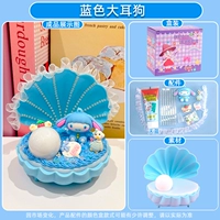 Синяя ушастая собака поставляется с батарейками в коробке.