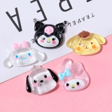 Кристалл прозрачный ухой собаки щенки котенок кремовый резиновый резиновый корпус для мобильного телефона Diy Материал для волос зажима смола аксессуары