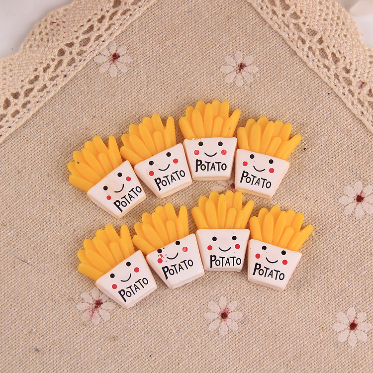 McDonald's french fries popcorn simulation cream mobile phone protective case diy material resin food play hair clip jewelry accessories