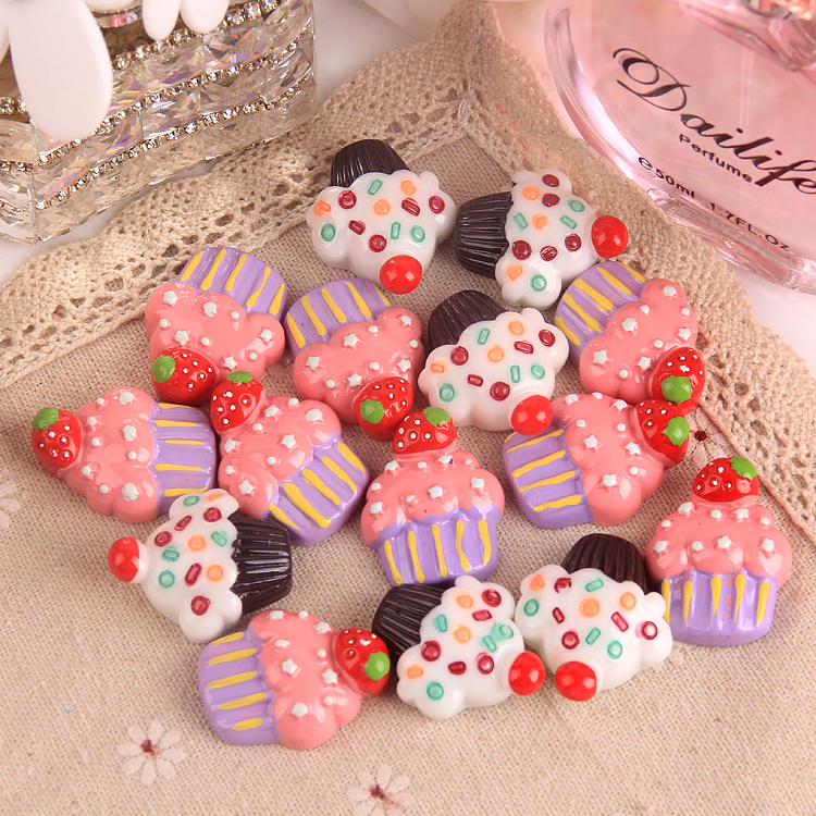 Cartoon candy cake cone resin accessories mobile phone protective case manual diy simulation jam cream glue material bag