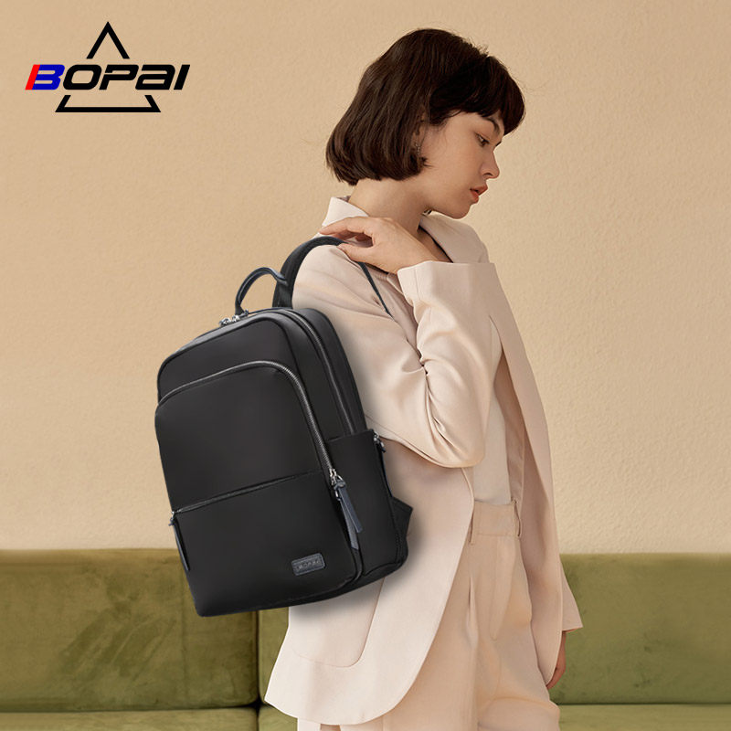 BOPAI Bo brand new fashion backpack ladies large capacity school bag 14 inch business computer bag female backpack - Taobao