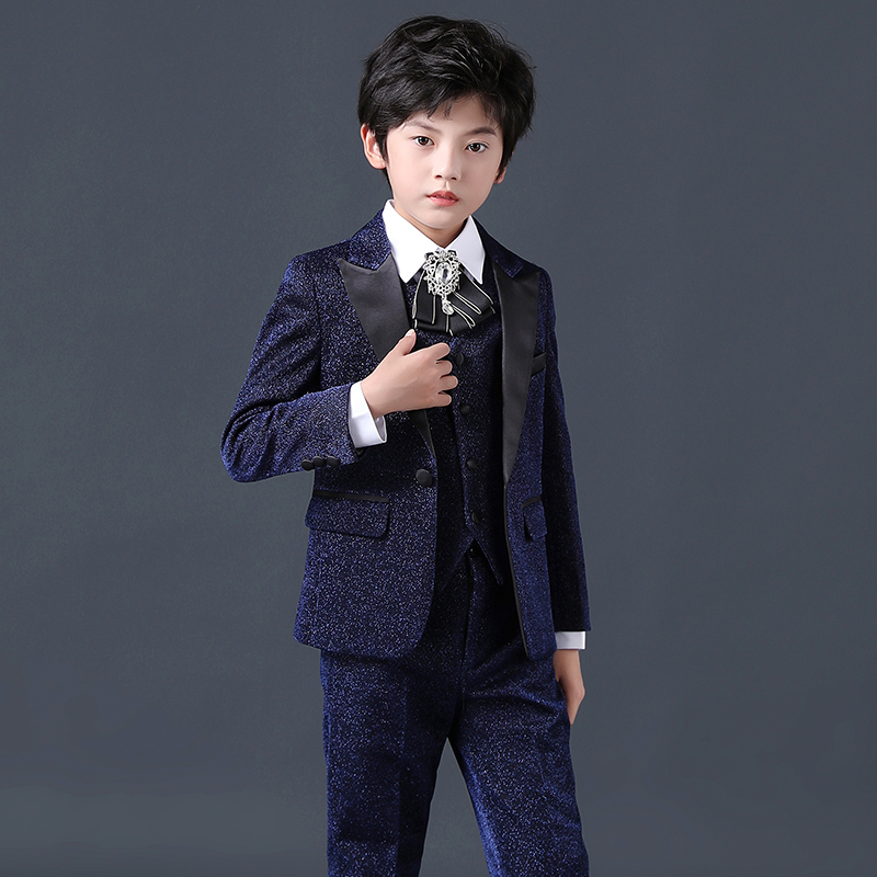 Boys suit suit 2022 new children's dress British formal dress small host model catwalk piano performance