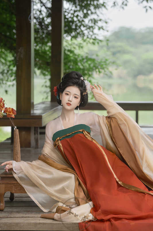 Yimu Rutang Original Hanfu [Luhua Long] Chest-Length Front-Buttoned Shirt Hanfu Tang-Style Skirt with Flowing Classical Women's Clothing
