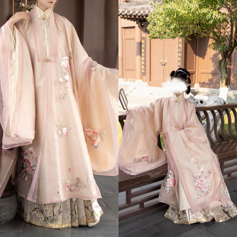 Yimu Rutang Original Hanfu [Jade Peony Elegance] Ming-Style Hanfu Embroidered Long Robe Mamian Skirt Women's Autumn and Winter