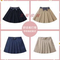 British style performance Pleated skirt Summer Girls skirt Khaki navy blue school dress Primary school Junior high school uniform