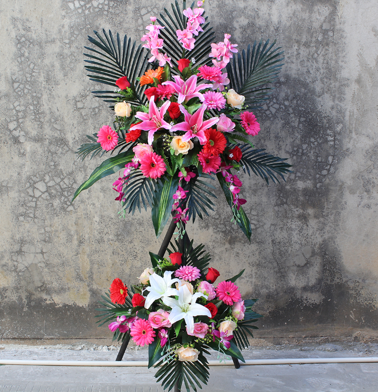 Khai trương giỏ hoa, đường hoa giả, mô phỏng, lễ khai trương, kinh doanh, khai trương hoa, trang trí cửa, hoạt động cửa hàng, cắm hoa - Hoa nhân tạo / Cây / Trái cây hoa hồng giả đẹp