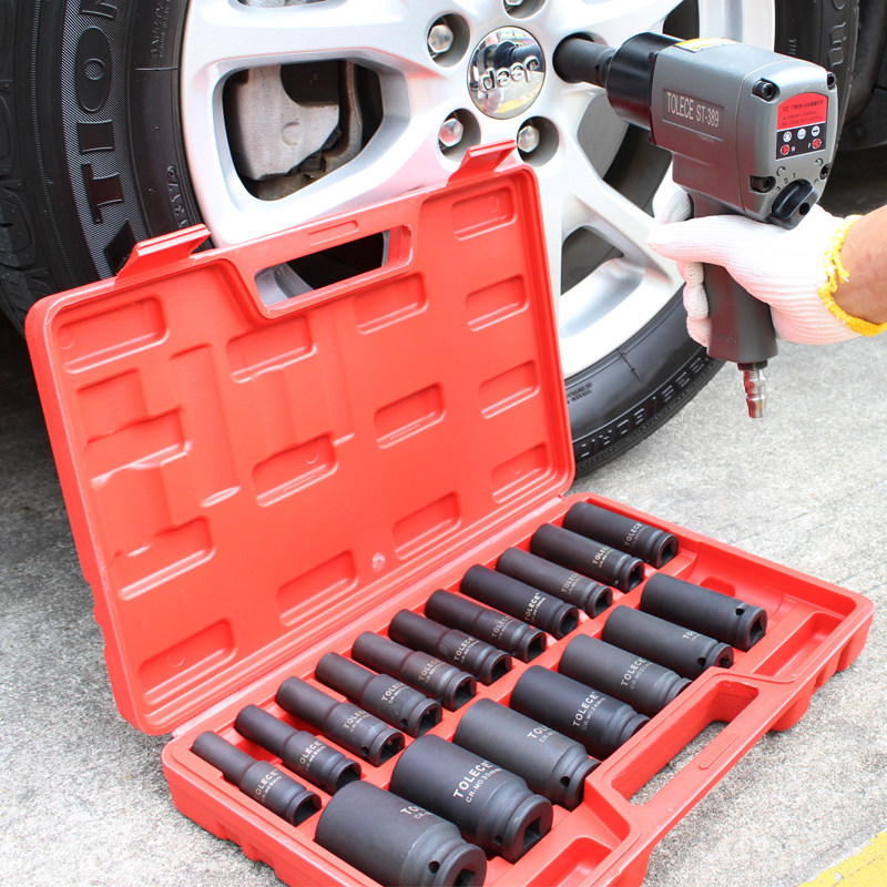 Plum socket 1 2 pneumatic small wind gun 12-point socket head electric wrench 12-piece combination tool set