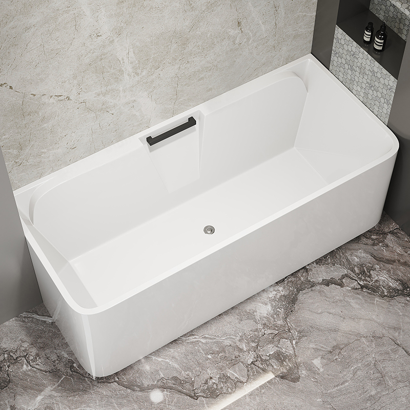 Golea Acrylic Three-Sided Skirt Seamless Integrated Home Bathtub with Surfing Massage, Colored Lights, Bubbles, and Independent Handrails