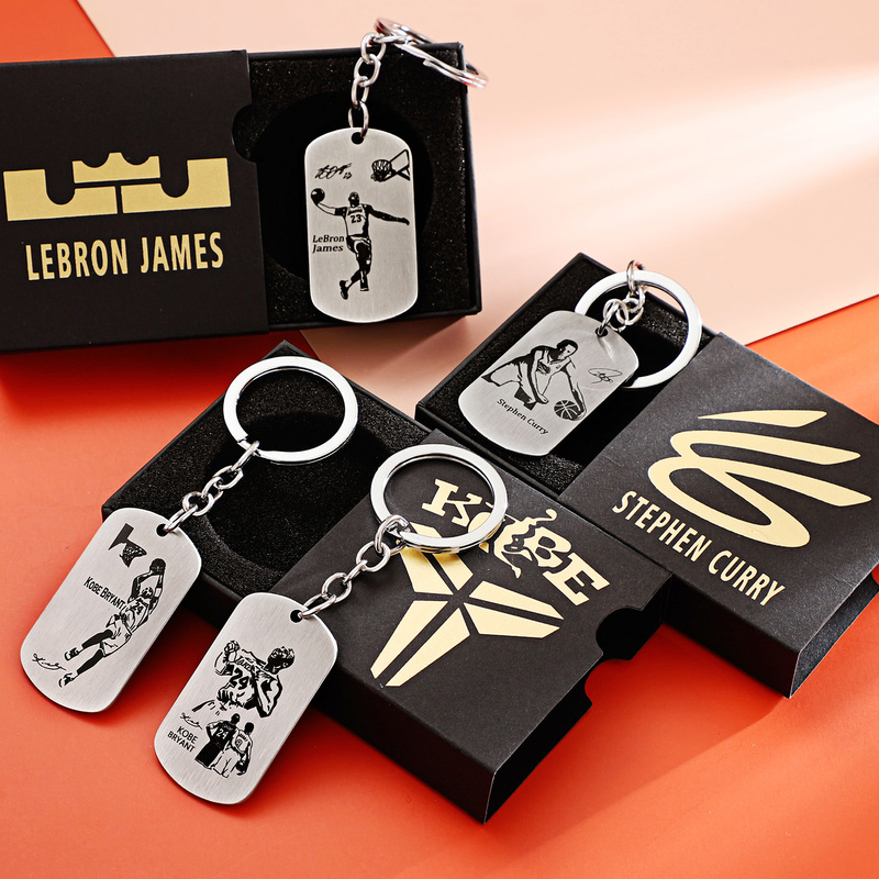 Basketball Star Creative Keychain Chain Ring Pendant Curry Irving Bag Pendant New Ring Kobe Bryant Souvenir Gift