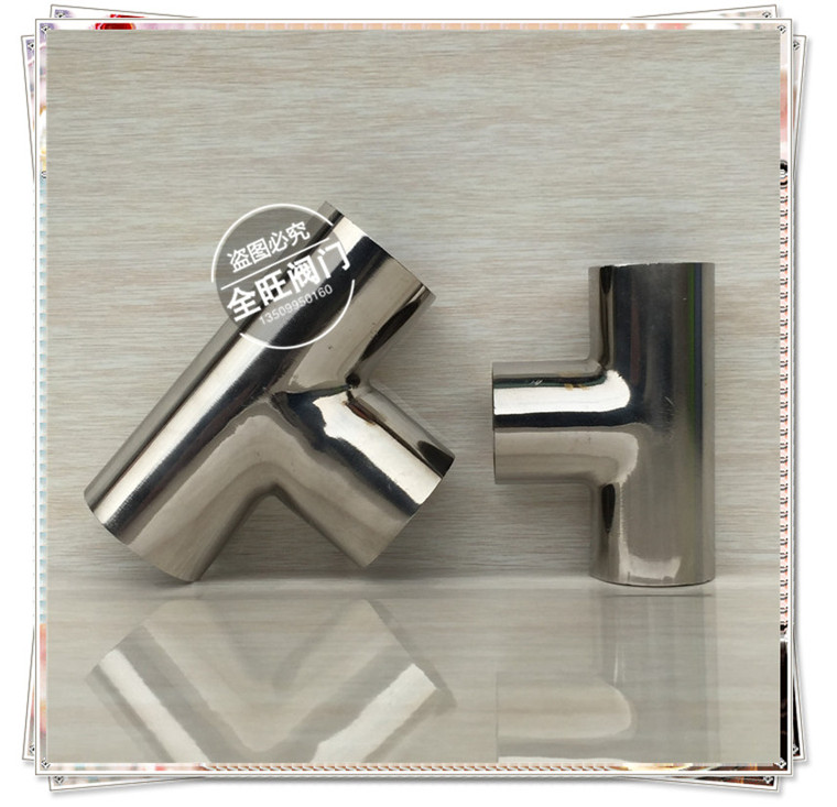 304 stainless steel polished tee coarse throw welding tee stainless steel mirror tee glossy surface tee