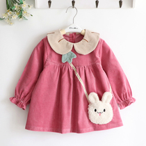 Rabbit Rabbit Small Buddy Light Core Suede Children Girl Girl Autumn Winter Thickening Pure Cotton Waterproof Hood Clothes Baby Dinner Cute