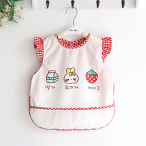 Cute Flying Sleeve Little Rabbit Girl Child Cartoon Surround Mouth by buckle waterproof baby Rice Coat Big Treasure Meal
