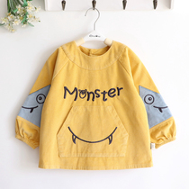 Big smiling face children boys autumn and winter thick cotton corduroy waterproof cover baby clothes cute