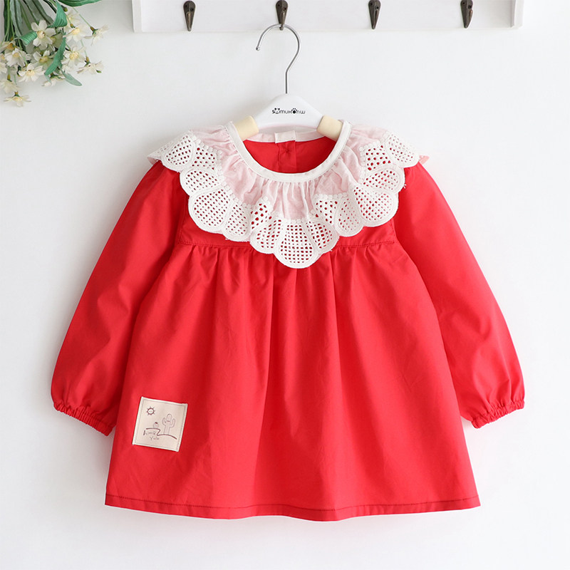 Sweetheart Princess Shirt Children's Princess Spring and Autumn Girls Girls Pure Cotton Beautiful Waterproof Coveralls Eating Clothes Reverse Clothes