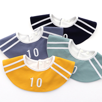 Sports No. 10 bib baby boy round eating bib waterproof rice pocket baby spit milk saliva towel