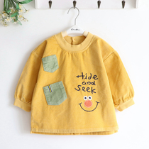 Tibetan cat and cat children Boy Boy Boy autumn and winter thick cotton corduroy waterproof coat baby rice anti-dressing
