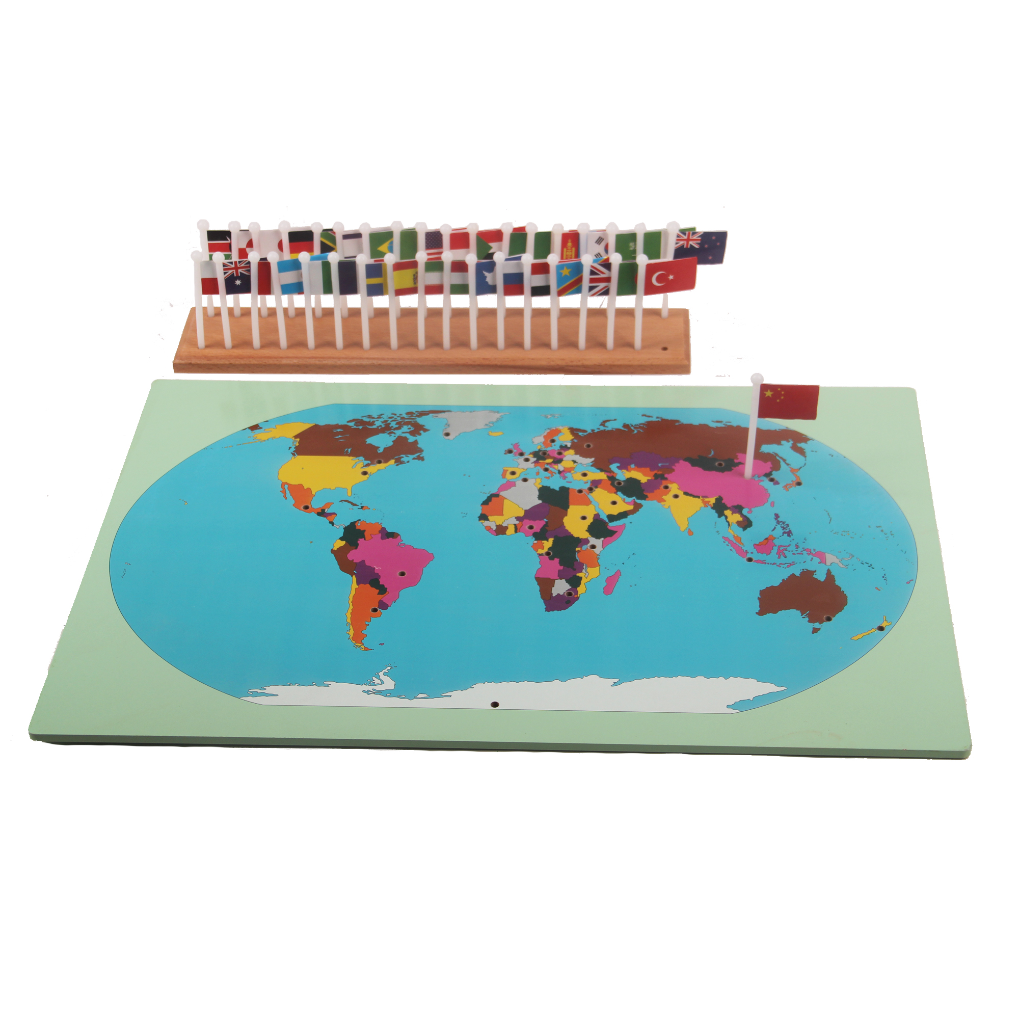 Early education toys Montessori culture and technology awareness teaching aids learning children's world flag group