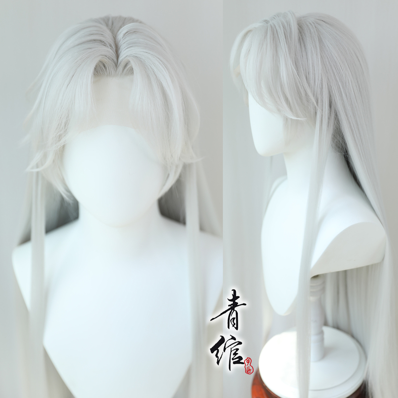 Qingwan Love of Light and Night Charlie Su Ancient Style Cos Wig Silver White Imitation Hand Hook Han Dynasty Master