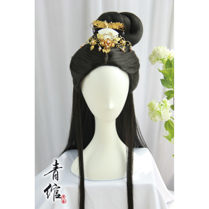 Chinese Hanfu wig princess fairy cosplay hair wig Han Fu Ru skirt wig headwear ancient costume cos Chang'e  Princess wig