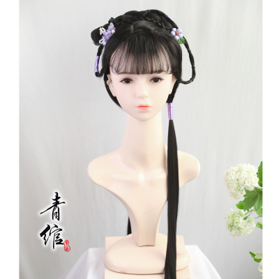 Chinese Hanfu wig princess fairy cosplay hair wig Ming Dynasty standing collar Hanfu Bijia jacket skirt ruskirt wig headgear ancient style cos fragrant wig