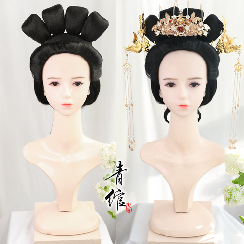 Chinese Hanfu wig princess fairy cosplay hair wig Hanfu Ming made Wedding Dress Wig headgear ancient costume cos wig