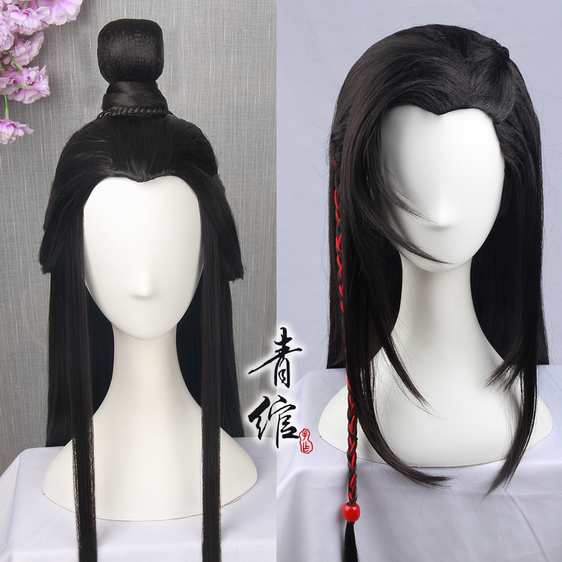 Chinese hanfu warrior prince swordsman cosplay wig for men cos wig Hanfu beauty tip antique costume male wig headgear