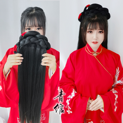 Chinese Hanfu wig princess fairy cosplay hair wig Hanfu bun, hair hoop, lazy man's ancient costume modeling wig and hair