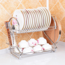 Kitchen rack double drain storage bowl rack drip bowl tray rack