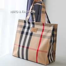 Korean Oxford cloth fashion Plaid A4 casual handbag waterproof hand bag cram bag student handbag