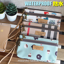 Korean cartoon floral waterproof Oxford cloth mobile phone bag double-layer handbag handbag can be cross-body wallet