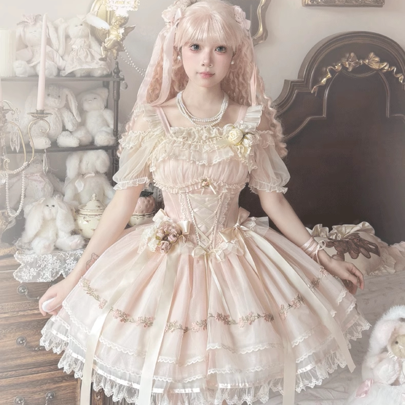 misty champagne] brocade garden lolita original elegance