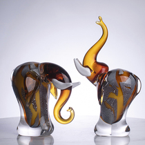 Eurostyle glazed elephant swing piece Creative modern minimalist Living room Xuanguanbou Shelf Wine Cabinet Hospitality animal handicraft