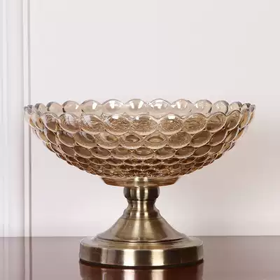 High-end European luxury neoclassical fruit plate Coffee table ornaments Decorative utensils Home accessories Crystal glass fruit plate