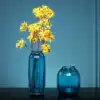 Nordic small fresh transparent glass vase Blue hydroponic vase artificially blown living room flower arrangement decoration decoration