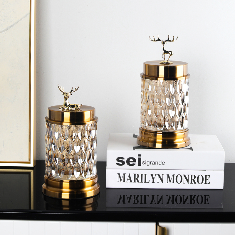 Creative Home Key Containing Decorative Swing Accessories Home Tea Table American Eurostyle Practical Glass Candy Jar Storage Tank