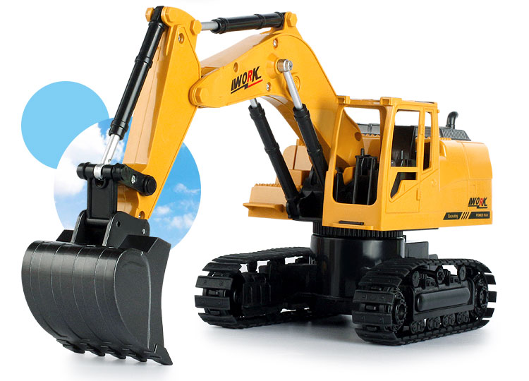 Không dây điều khiển từ xa máy xúc đồ chơi cậu bé có thể sạc lại hợp kim máy xúc mô hình móc máy kỹ thuật xe trẻ em lễ đồ chơi khủng long