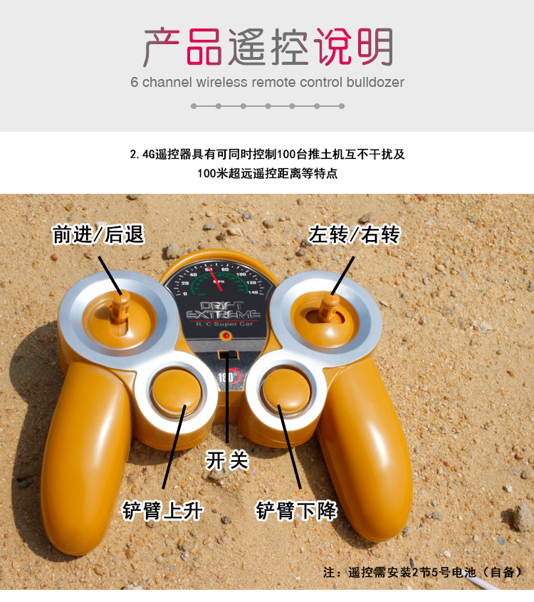 Remote Dozer Đồ chơi không dây lớn Xây dựng có thể sạc lại Mô hình Xe nâng trẻ em Kỹ thuật đào xe Lễ đồ chơi cho bé 1 tuổi
